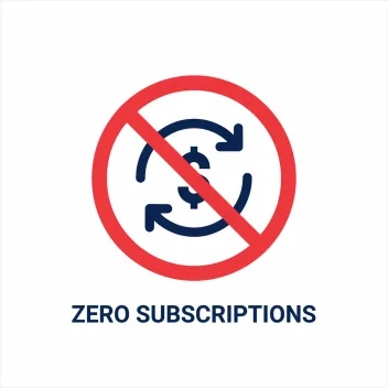 Zero subscriptions — a crossed-out recurring payment symbol